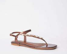 Load image into Gallery viewer, AKUA - bronze elegant dynamic sandals. Ideal for parties, weddings, church and dinner dates. Shipping worldwide from Ghana to UK, USA, Africa etc.