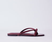 Load image into Gallery viewer, EYRAM- Dark red inspired slippers for ladies.
Very comfortable and stylish and sparkly featuring crystal accessories.
Can be worn for picnics, vacations, lunch and casual hangouts. Shipping worldwide from Ghana to UK, USA, Africa etc.