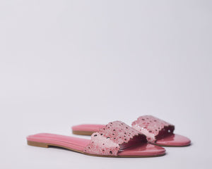 LAMISI - Floral inspired slippers for ladies. Very stylish,featuring a laser-cut upper. Can be worn for vacation, lunch and casual hangouts. Shipping worldwide from Ghana to UK, USA, Africa etc