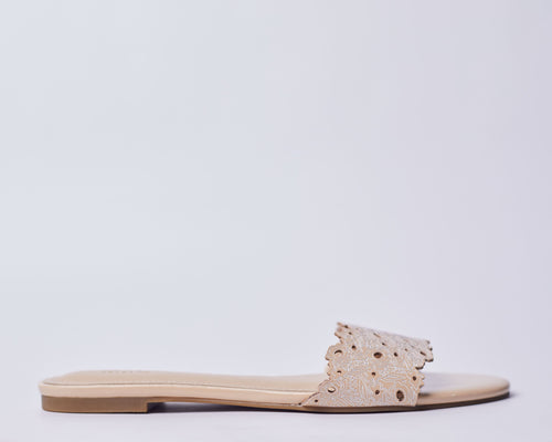 LAMISI - Floral inspired slippers for ladies. Very stylish,featuring a laser-cut upper. Can be worn for vacation, lunch and casual hangouts. Shipping worldwide from Ghana to UK, USA, Africa etc