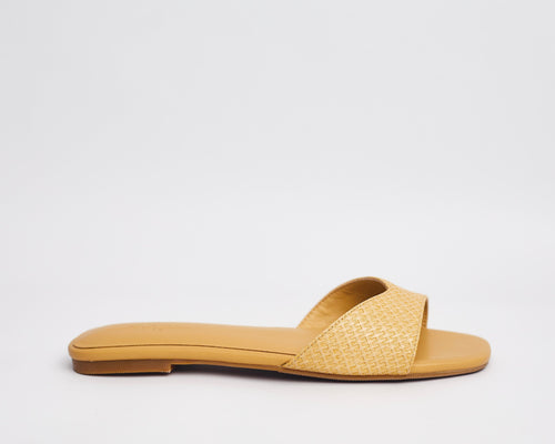 MALIKA - Raffia nude nudish coloured comfortable woven-effect slipppers for ladies. Very durable, made with high quality sole. Perfect for brunch, lunch, errands etc. shipping worldwide from Ghana to UK, USA, Africa etc.